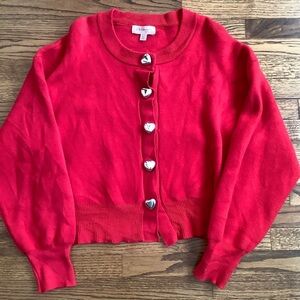 Philosophy Heart Button Up Sweater